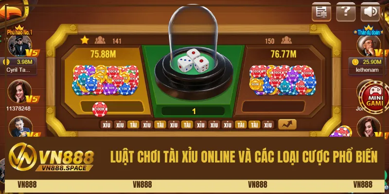 Luật chơi tài xỉu online và các loại cược phổ biến